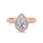 Pear Halo Solitaire Engagement Ring