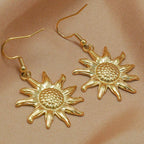 Radiant Sun Pendant Necklace & Matching Drop Earrings