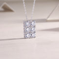 Rectangular Cluster Moissanite Pendant Necklace