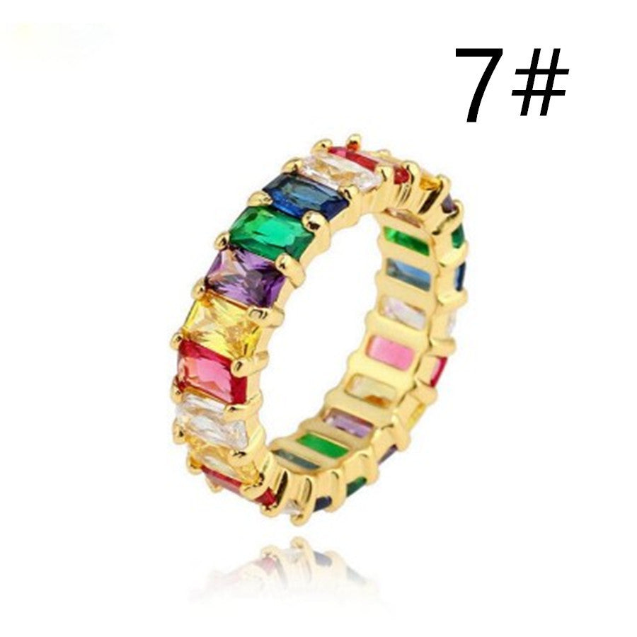 Eternity Band with Multicolor Baguette Crystals