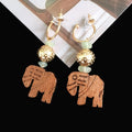 Vintage Wood Earrings Large Earrings