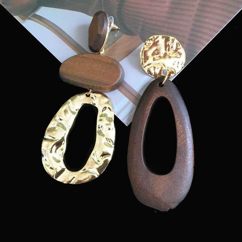 Vintage Wood Earrings Large Earrings