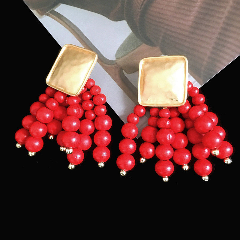 Vintage Wood Earrings Large Earrings