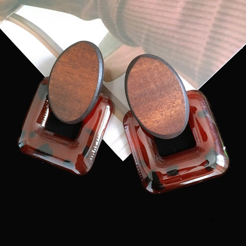 Vintage Wood Earrings Large Earrings