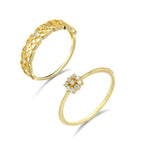 Gold Hollow Lace Zircon Ring Set