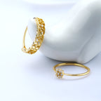 Gold Hollow Lace Zircon Ring Set