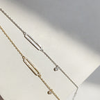 Minimal Chain Bracelet with Geometric Accent Detail