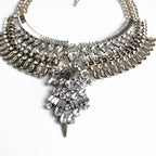 Statement Bib Necklace with Ornate Crystal Detailing