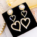 Pearl Rhinestone Drop Earrings