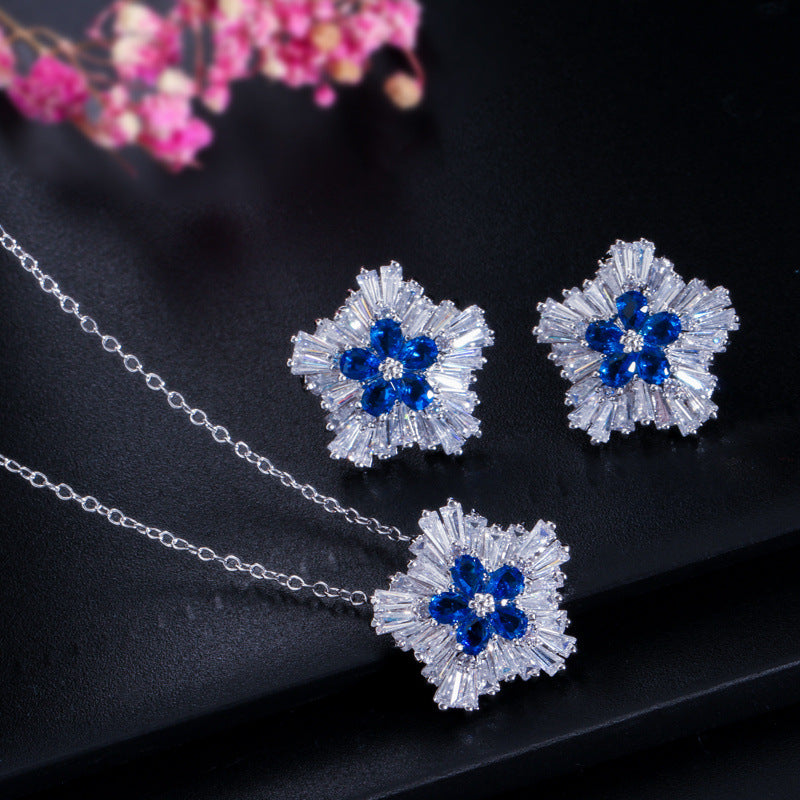 Crystal Flower Jewelry Set