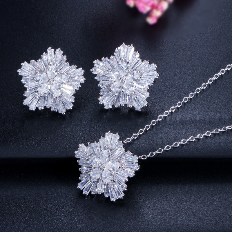 Crystal Flower Jewelry Set