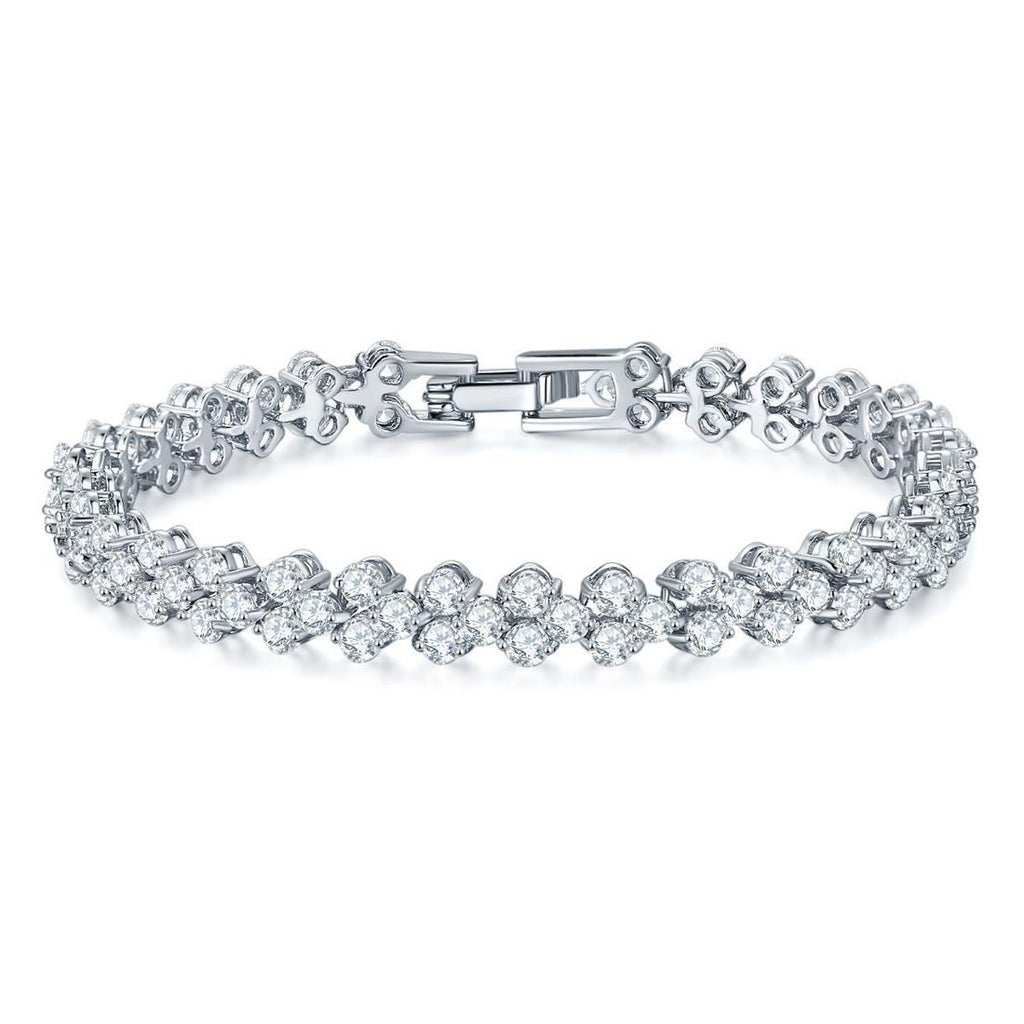 Linked Crystal Bracelet with Elegant Continuous Design