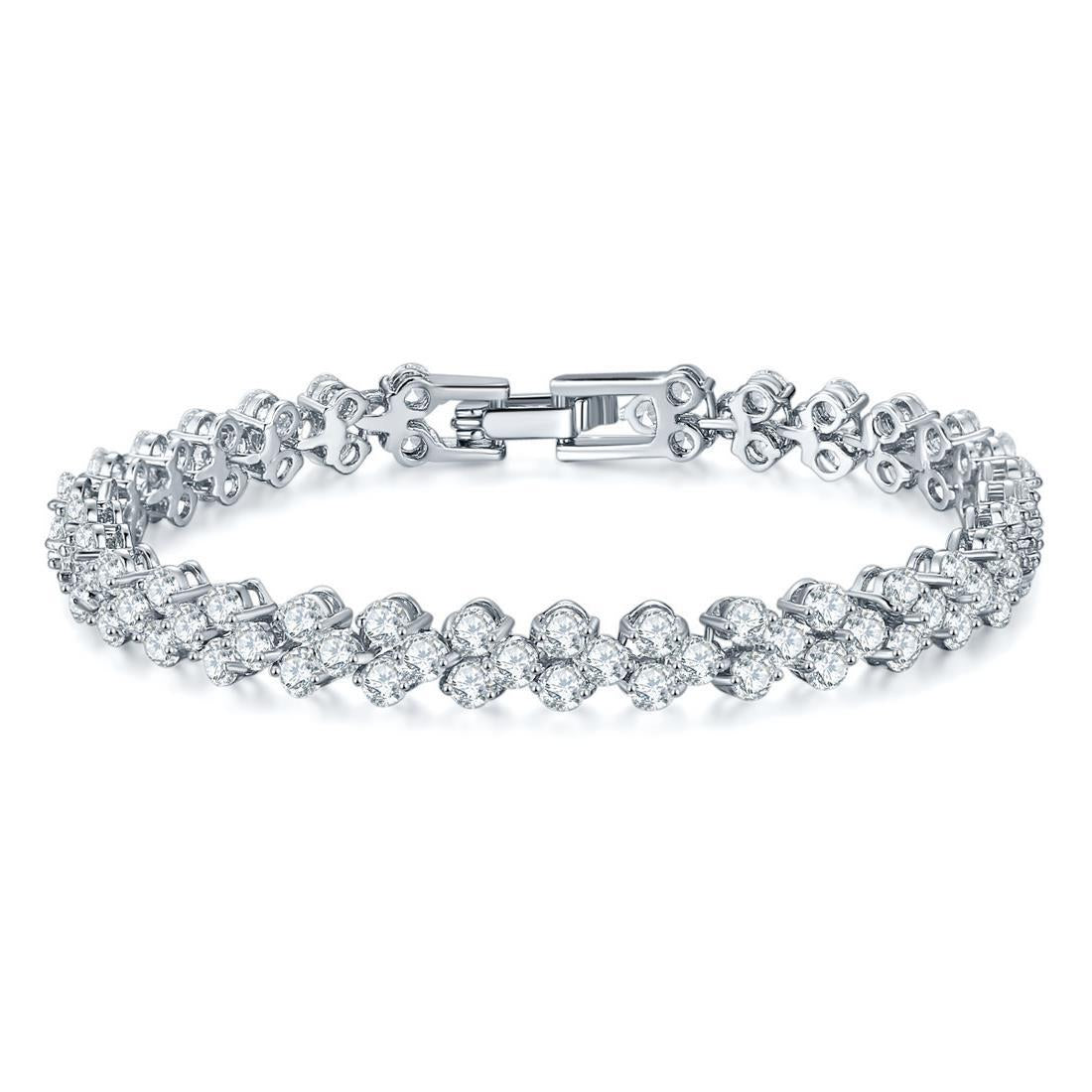 Linked Crystal Bracelet with Elegant Continuous Design