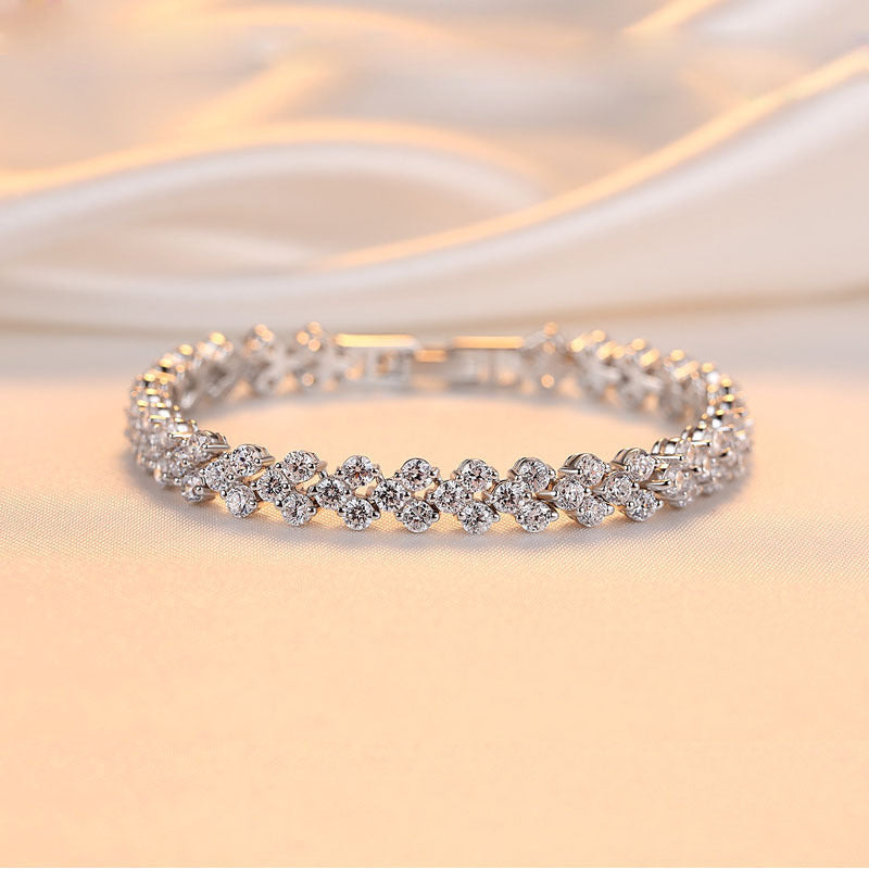 Linked Crystal Bracelet with Elegant Continuous Design