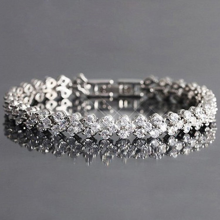 Linked Crystal Bracelet with Elegant Continuous Design