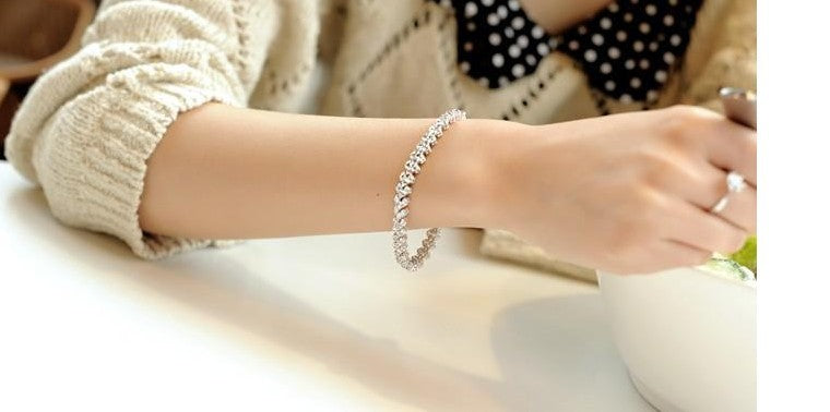 Linked Crystal Bracelet with Elegant Continuous Design