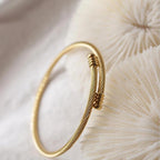 Twisted Cable Open Cuff Bracelet with Modern Edge