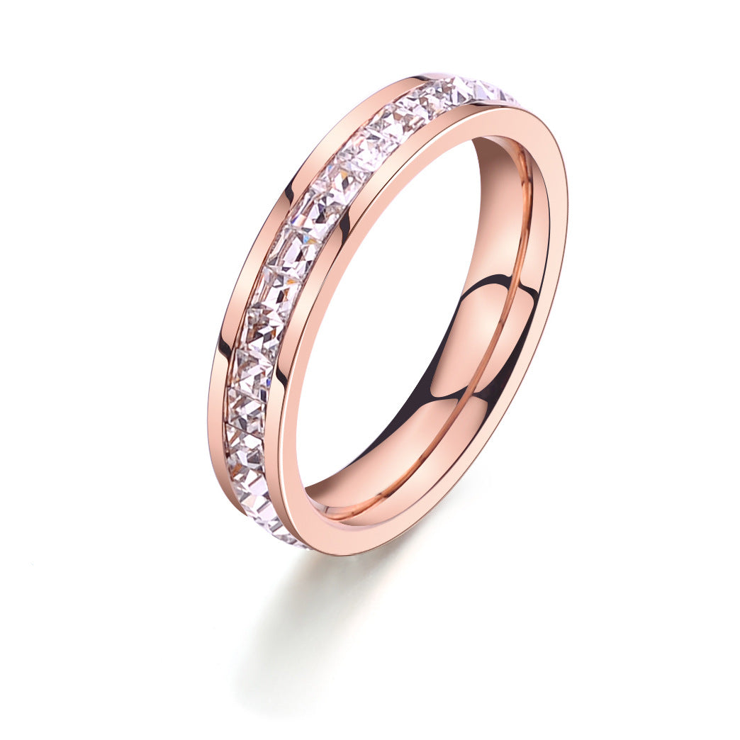 Rose Gold Eternity Band – Pavé CZ Wedding Ring