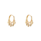 Minimalist Hoop Earrings with Dangling Disc Charms