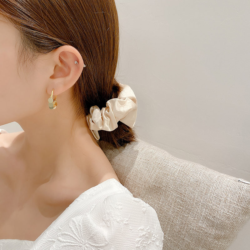 Minimalist Hoop Earrings with Dangling Disc Charms