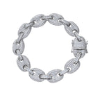 Statement Link Bracelet with Bold Pavé Texture