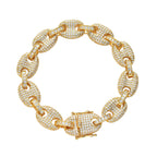 Statement Link Bracelet with Bold Pavé Texture