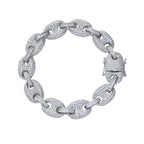 Statement Link Bracelet with Bold Pavé Texture
