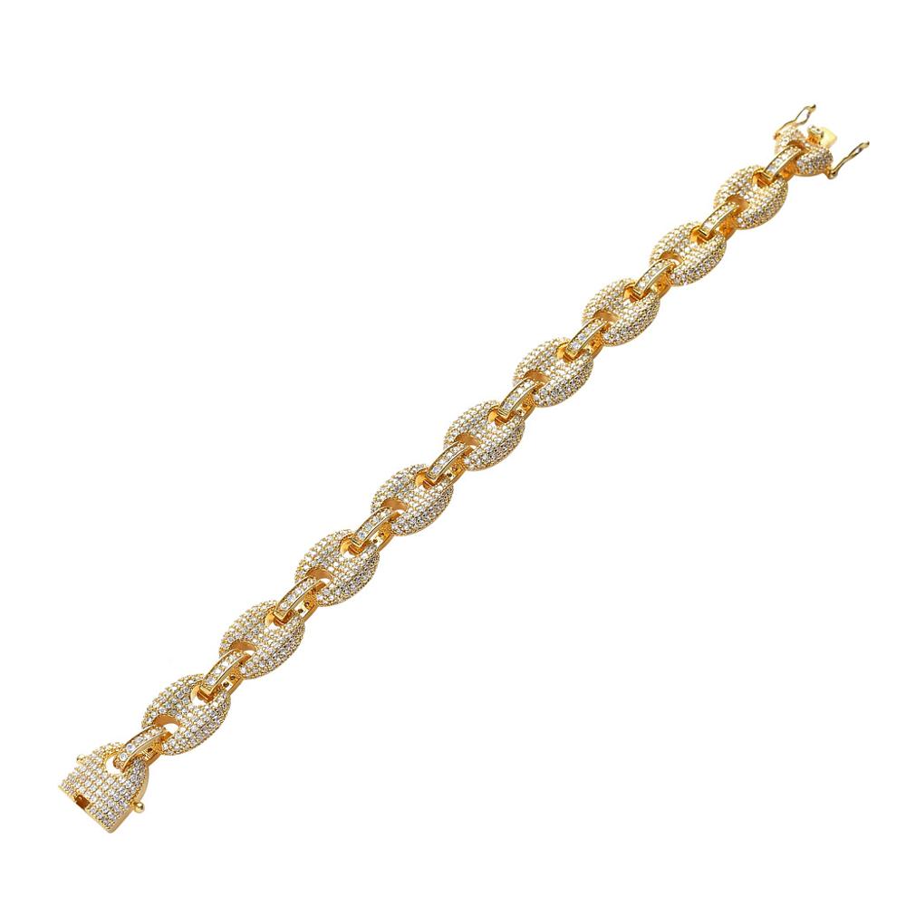 Statement Link Bracelet with Bold Pavé Texture