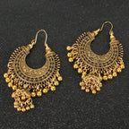 Vintage Bell Tassel Earrings with Intricate Boho Detailing