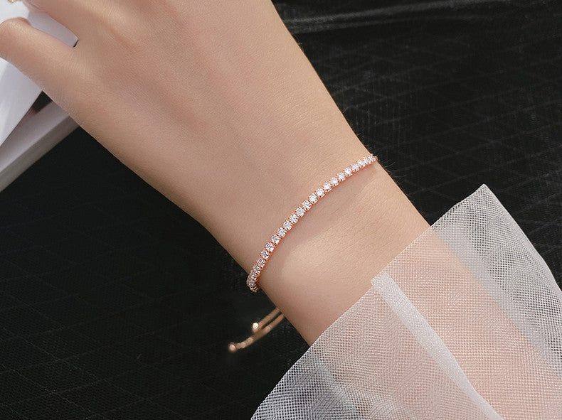 Slim Crystal Line Bracelet with Refined Everyday Elegance
