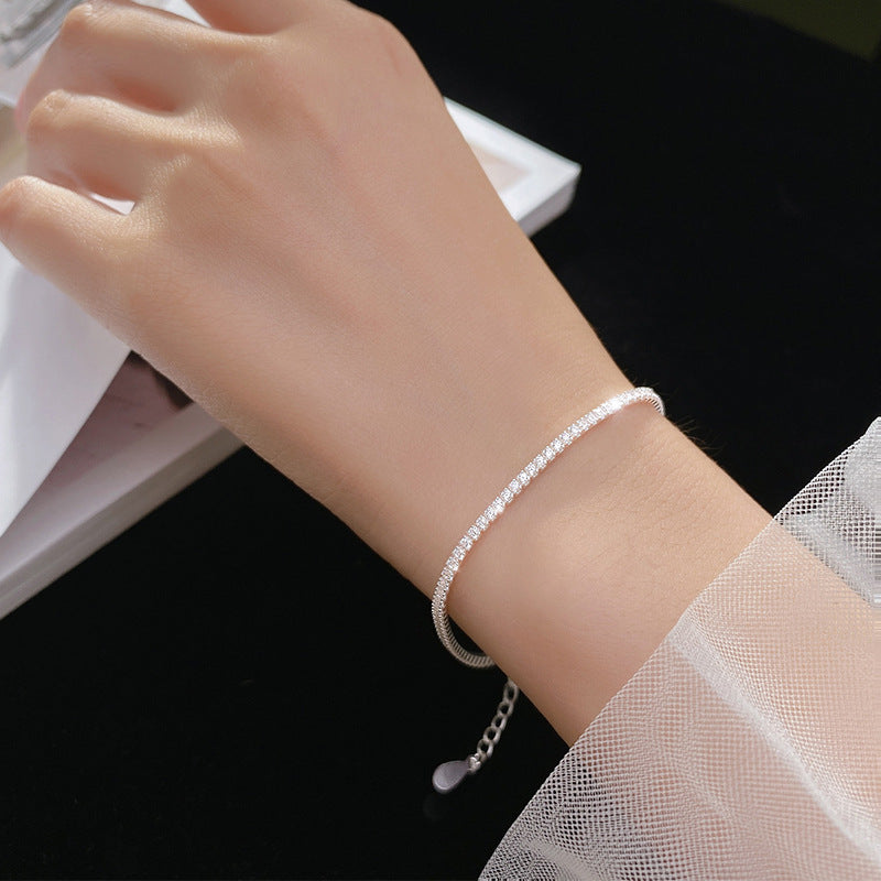 Slim Crystal Line Bracelet with Refined Everyday Elegance