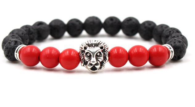 Beaded Owl Charm Bracelet with Natural Stone Design