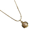 Pearl Pendant Necklace with Organic Gold-Style Frame