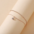 Layered Crystal Charm Anklet