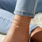 Layered Crystal Charm Anklet