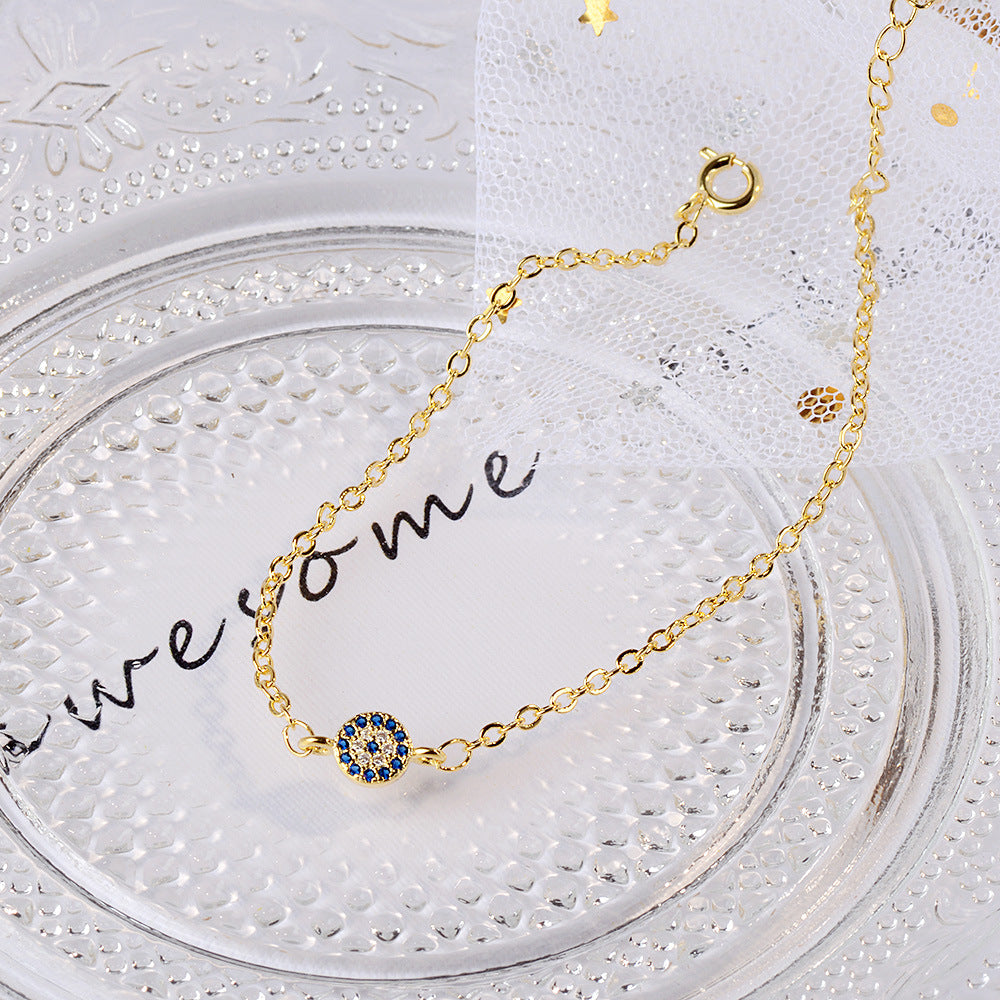 Delicate Chain Bracelet with Circular Symbol Detail