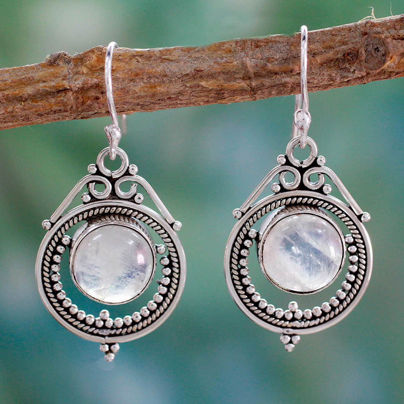 Vintage Moonstone Dangle Earrings