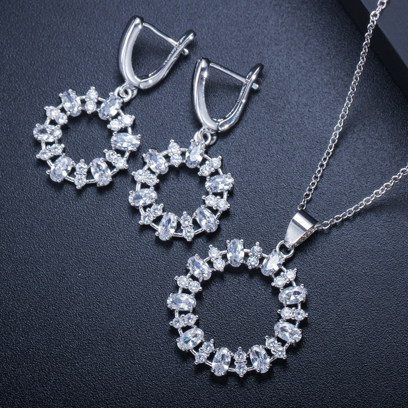 Elegant Crystal Circle Jewelry Set