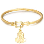 Cable-Style Charm Bracelet with Sculpted Pendant Detail