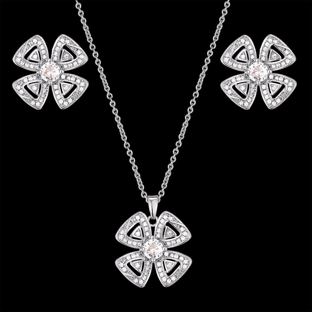 Four-Leaf Clover Zircon Set