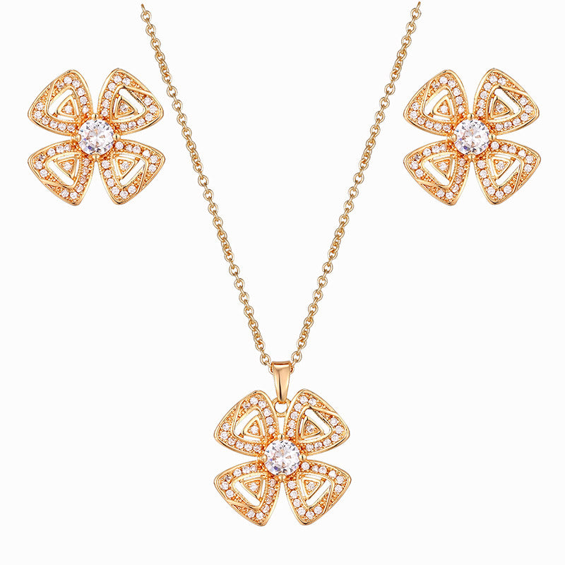Four-Leaf Clover Zircon Set