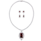 Luxury Crystal Jewelry Set with Radiant Gemstone Centerpiece