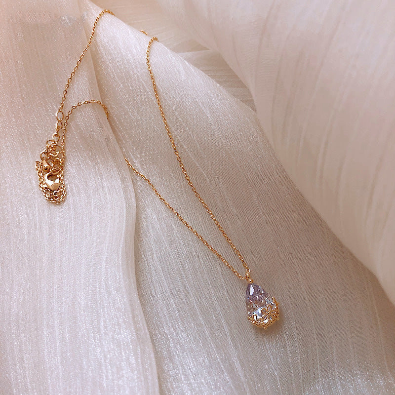 Vintage Teardrop Crystal Necklace