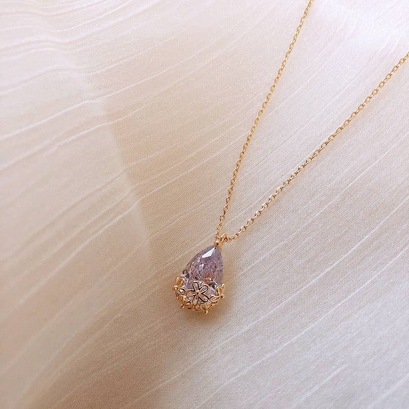Vintage Teardrop Crystal Necklace