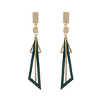 Modern Geometric Drop Earrings with Layered Design