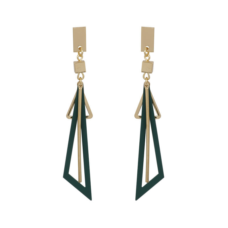 Modern Geometric Drop Earrings with Layered Design