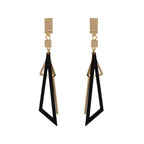 Modern Geometric Drop Earrings with Layered Design
