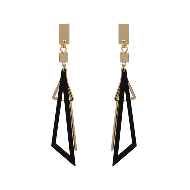 Modern Geometric Drop Earrings with Layered Design