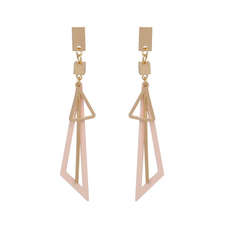 Modern Geometric Drop Earrings with Layered Design