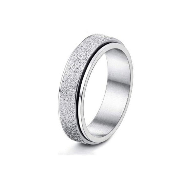 Minimalist Stainless Steel Band Ring – Engraved & Polished Finish